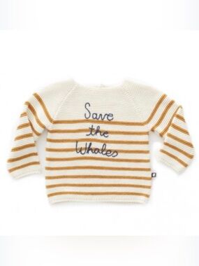 Oeuf Save the Wales kids cotton fisherman sweater 4T